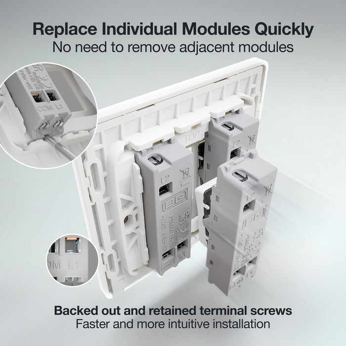 BG GridLite MPCDW12 Evolve 20A 16AX SP 2-Way Switch Module - White