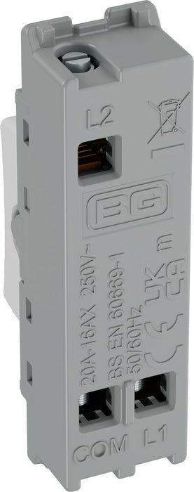 BG GridLite MPCDW12C Evolve 20A SP 2-Way (Centre Off) Switch Module - White