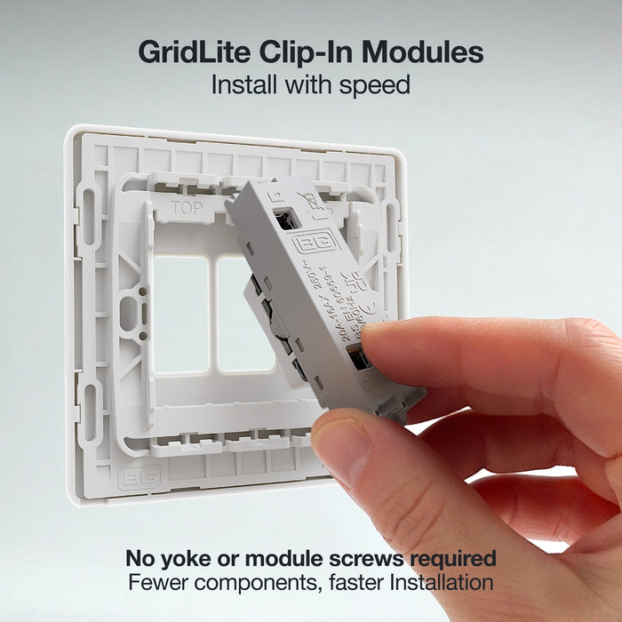 BG GridLite MPCDW12C Evolve 20A SP 2-Way (Centre Off) Switch Module - White