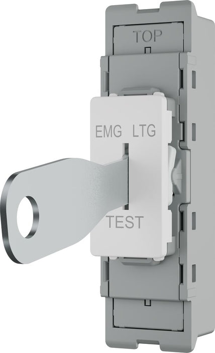 BG GridLite MPCDW12EL Evolve 20A 16AX SP 2-Way Key Switch Module "EMG LTG TEST" - White