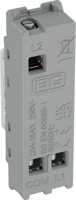 BG GridLite MPCDW12EL Evolve 20A 16AX SP 2-Way Key Switch Module "EMG LTG TEST" - White