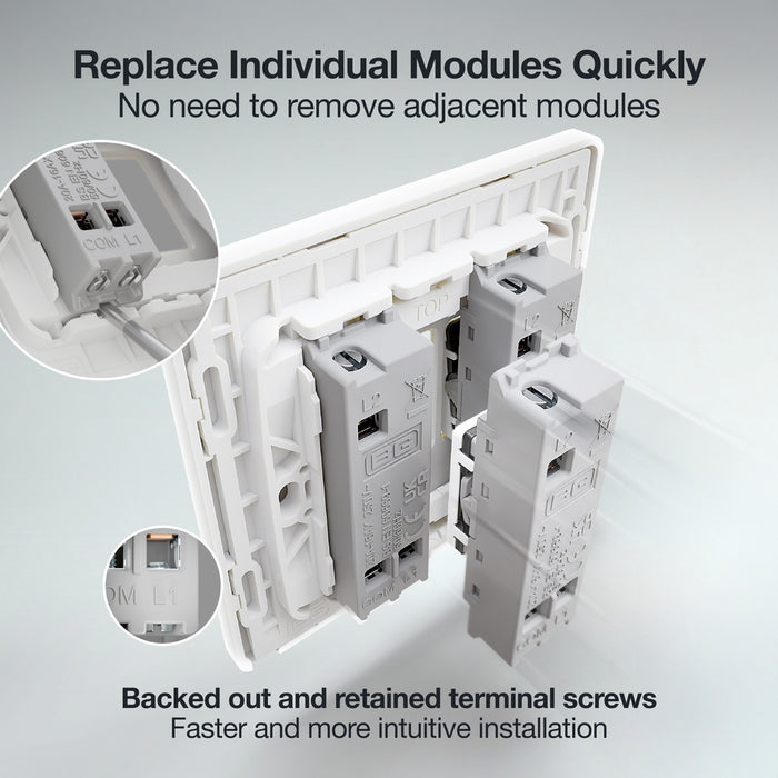BG GridLite MPCDW12KY Evolve 20A 16AX SP 2-Way Key Switch Module - White