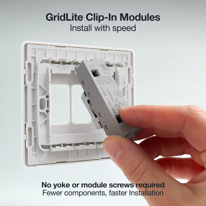 BG GridLite MPCDW12KY Evolve 20A 16AX SP 2-Way Key Switch Module - White