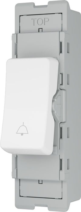 BG GridLite MPCDW142BELL Evolve 20A 2-Way Retractive Switch Module "Bell Symbol" - White