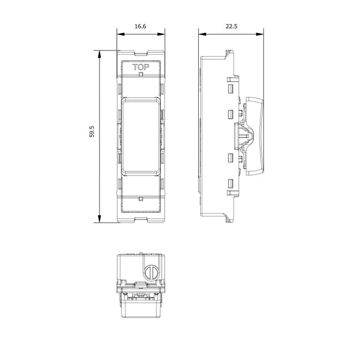 BG GridLite MPCDW142C Evolve 20A SP 2-Way Retractive (Centre Off) Switch Module - White