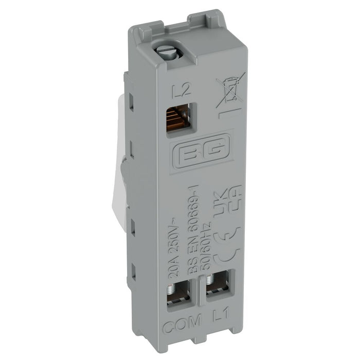 BG GridLite MPCDW142PR Evolve 20A 2-Way Retractive Switch Module "PRESS" - White