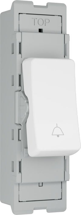 BG GridLite MPCDW14BELL Evolve 20A 1-Way Retractive Switch Module "Bell Symbol" - White
