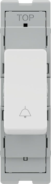 BG GridLite MPCDW14BELL Evolve 20A 1-Way Retractive Switch Module "Bell Symbol" - White