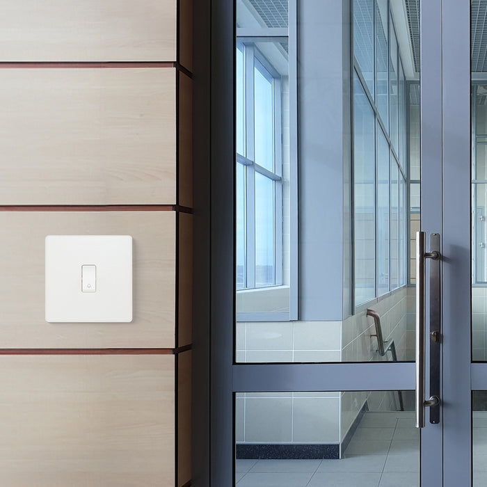 BG GridLite MPCDW14BELL Evolve 20A 1-Way Retractive Switch Module "Bell Symbol" - White