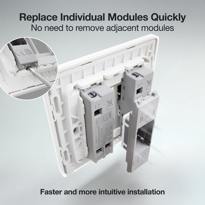 BG GridLite MPCDWBLNK Evolve Blank Module - White