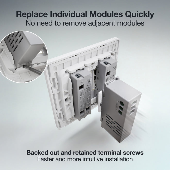 BG GridLite MPCDWTDM Evolve 100W Master Touch LED Dimmer Module - White