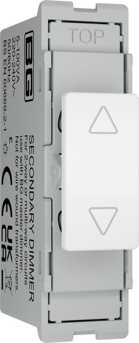 BG GridLite MPCDWTDS Evolve 100W Secondary Touch LED Dimmer Module - White