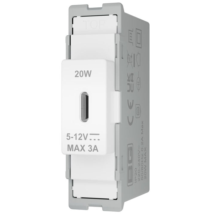 BG GridLite MPCDWUSBC20 Evolve 20W USB-C Module - White