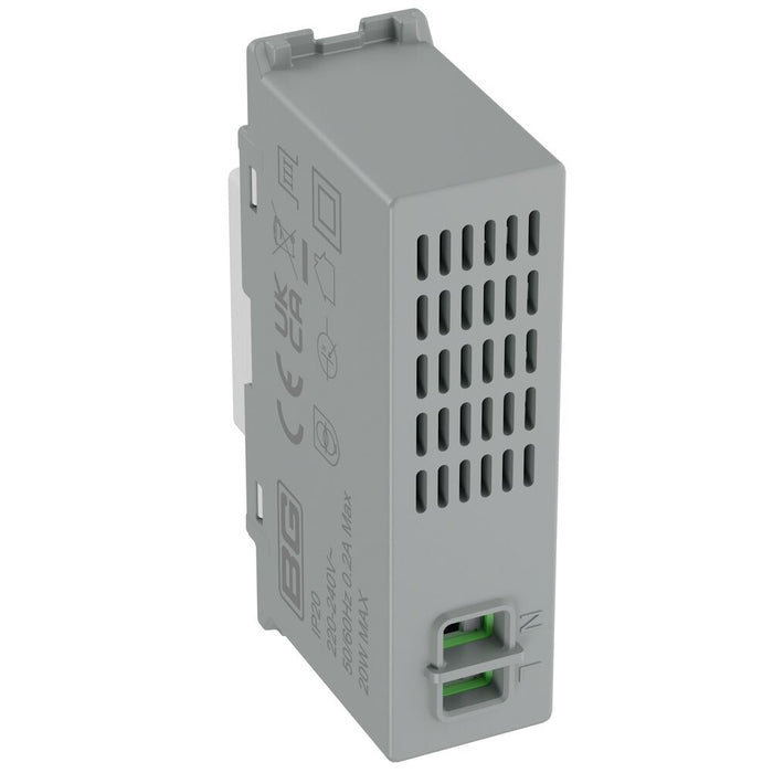 BG GridLite MPCDWUSBC20 Evolve 20W USB-C Module - White