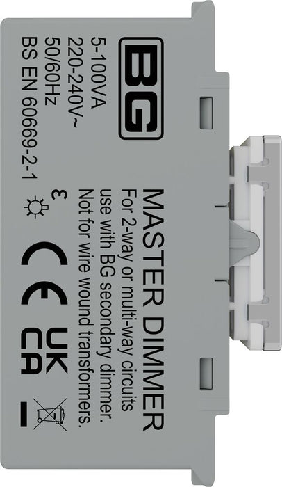 BG GridLite MPCTDM 100W Master Touch LED Dimmer Module - Polished Chrome