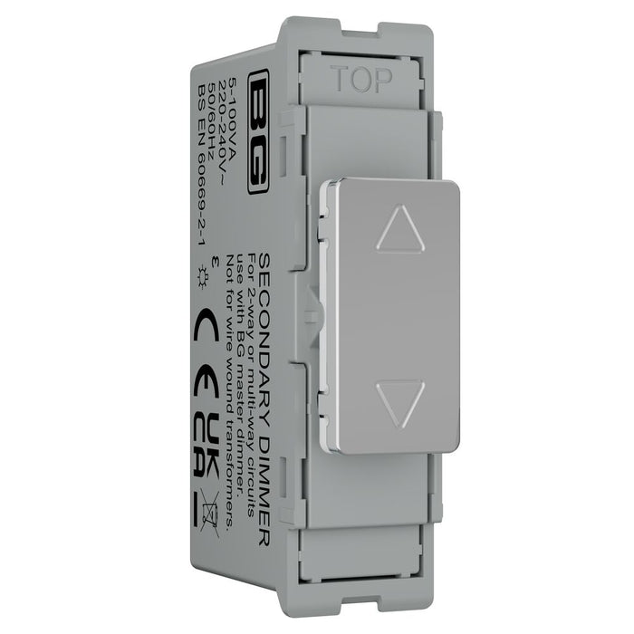 BG GridLite MPCTDS 100W Secondary Touch LED Dimmer Module - Polished Chrome