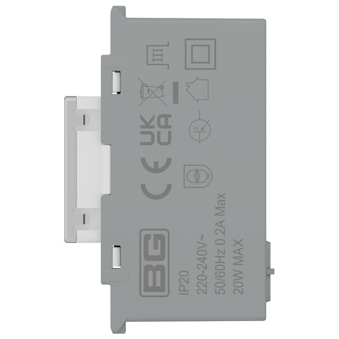 BG GridLite MPCUSBC20W 20W USB-C Module - Polished Chrome