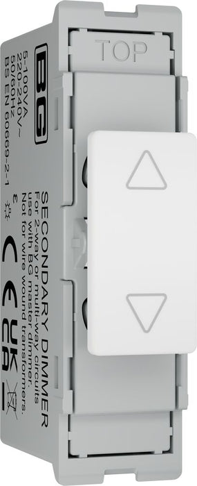 BG GridLite MTDS 100W Secondary Touch LED Dimmer Module - White