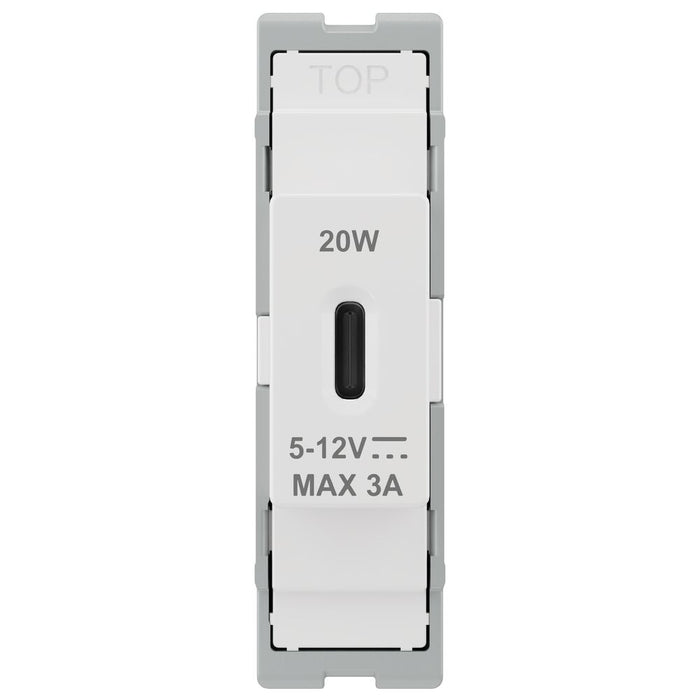 BG GridLite MUSBC20 20W USB-C Module - White