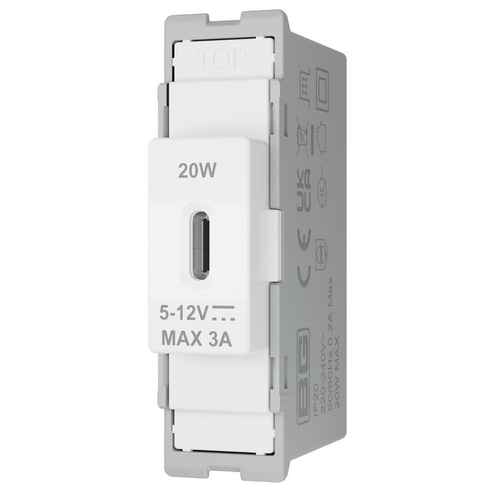 BG GridLite MUSBC20 20W USB-C Module - White