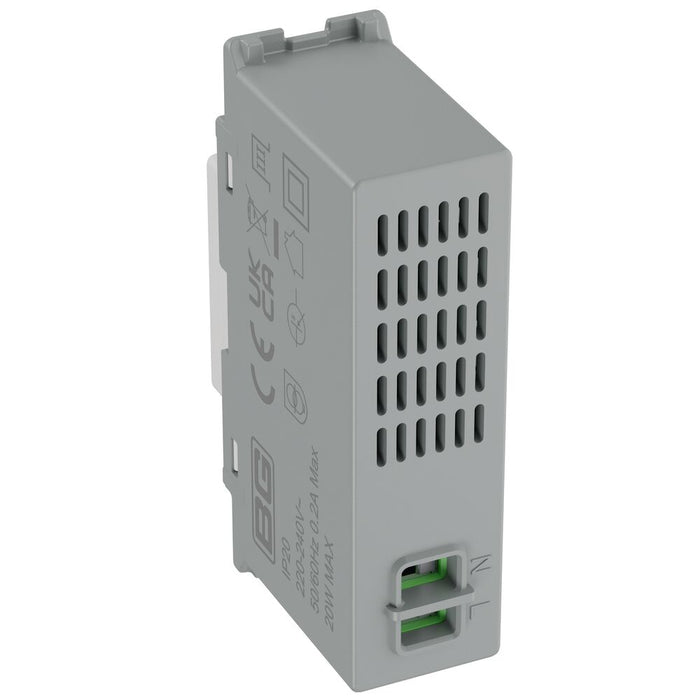 BG GridLite MUSBC20 20W USB-C Module - White