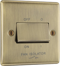 BG NAB15 Nexus Metal Fan Isolator Switch TP 10A - Antique Brass
