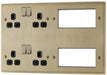 BG NAB222EM8B Nexus Metal 2x 2G Socket 13A + 2x 4 Module Aperture - Black Insert - Antique Brass - westbasedirect.com