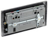 BG NAB22UAC45B Nexus Metal 13A Double Switched Power Socket + USB A+C (45W) - Antique Brass + Black Insert - westbasedirect.com