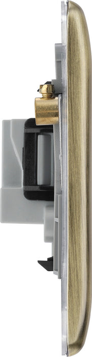 BG NAB28B Nexus Metal Unswitched Round Pin Socket 2A - Black Insert - Antique Brass - westbasedirect.com
