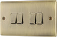 BG NAB44 Nexus Metal Quad Light Switch 10A - Antique Brass - westbasedirect.com