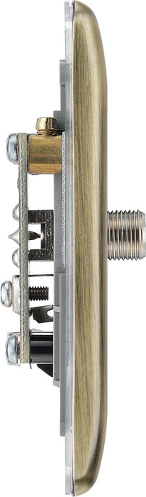 BG NAB64 Nexus Metal 1 Gang Satellite Socket - Antique Brass - westbasedirect.com