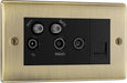 BG NAB69 Nexus Metal Quadplex TV FM SAT (x2) - Antique Brass - westbasedirect.com