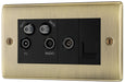 BG NAB69 Nexus Metal Quadplex TV FM SAT (x2) - Antique Brass - westbasedirect.com