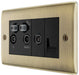 BG NAB69 Nexus Metal Quadplex TV FM SAT (x2) - Antique Brass - westbasedirect.com