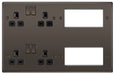 BG NBN222EM8B Nexus Metal 2x 2G Socket 13A + 2x 4 Module Aperture - Black Insert - Black Nickel - westbasedirect.com