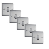 BG NBS12 Nexus Metal 10AX 2-Way Single Light Switch - Brushed Steel (5 Pack) - westbasedirect.com