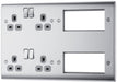 BG NBS222EM8G Nexus Metal 2x 2G Socket 13A + 2x 4 Module Aperture - Grey Insert - Brushed Steel - westbasedirect.com