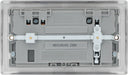 BG NBS22UAC45G Nexus Metal 13A Double Switched Power Socket + USB A+C (45W) - Brushed Steel + Grey Insert - westbasedirect.com