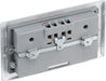 BG NBS24U44G Nexus Metal Double Socket + 4x USB - Grey Insert - Brushed Steel - westbasedirect.com