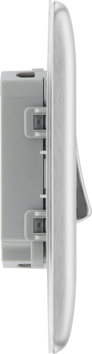 BG NBS42 Nexus Metal Double Light Switch 10A - Brushed Steel - westbasedirect.com