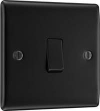BG NFB13 Nexus Metal 20A 16AX Intermediate Light Switch - Matt Black + Black Rocker