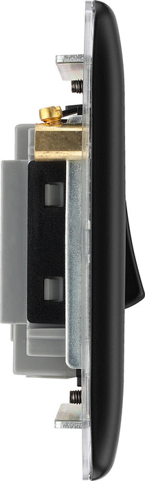BG NFB15F Nexus Metal Triple Pole Fused Fan Isolator Switch 10A - Matt Black + Black Rocker - westbasedirect.com
