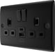 BG NFB22UAC12B Nexus Metal 13A Double Switched Power Socket + USB A+C (12W) - Matt Black + Black Insert - westbasedirect.com