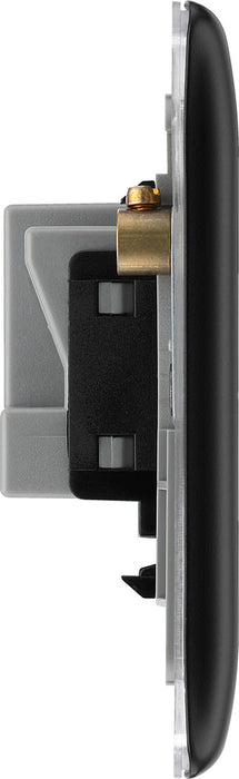 BG NFB23B Nexus Metal 1G 13A Unswitched Socket - Black Insert - Matt Black + Black Rocker - westbasedirect.com