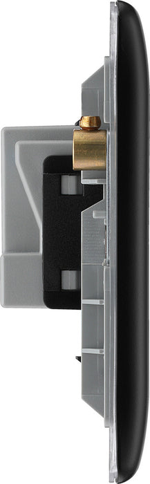 BG NFB24B Nexus Metal 2G 13A Unswitched Socket - Black Insert - Matt Black + Black Rocker - westbasedirect.com