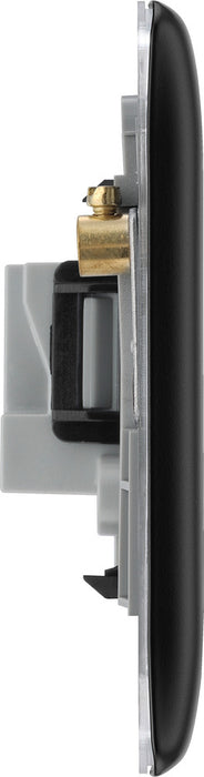 BG NFB28B Nexus Metal Unswitched Round Pin Socket 2A - Black Insert - Matt Black + Black Rocker - westbasedirect.com
