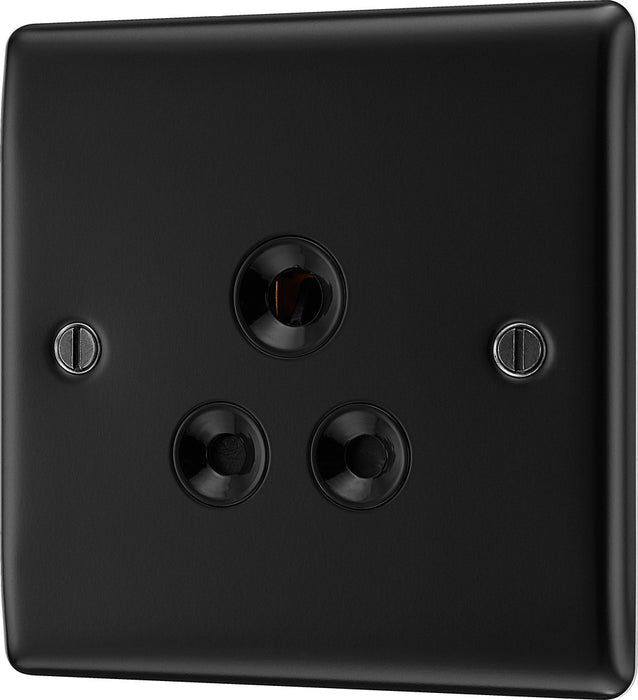 BG NFB29B Nexus Metal Unswitched Round Pin Socket 5A - Black Insert - Matt Black - westbasedirect.com