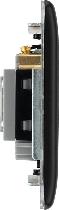 BG NFB55 Nexus Metal Unswitched Spur + Cable Outlet - Matt Black + Black Rocker - westbasedirect.com