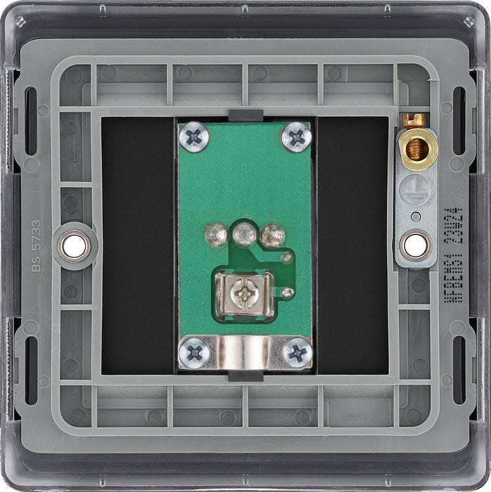 BG NFB62 Nexus Metal Isolated TV Aerial Socket - Matt Black + Black Rocker - westbasedirect.com