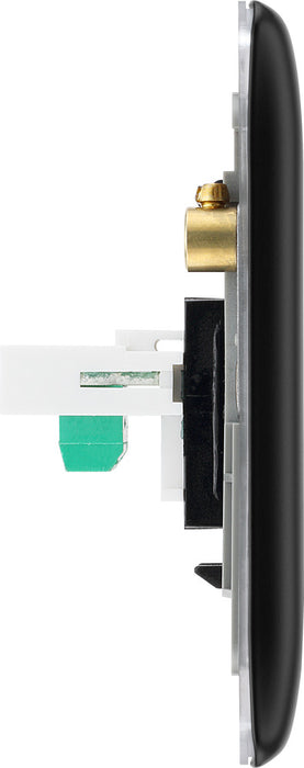 BG NFBRJ112 Nexus Metal RJ11 Double Data Outlet Socket - Matt Black + Black Rocker - westbasedirect.com